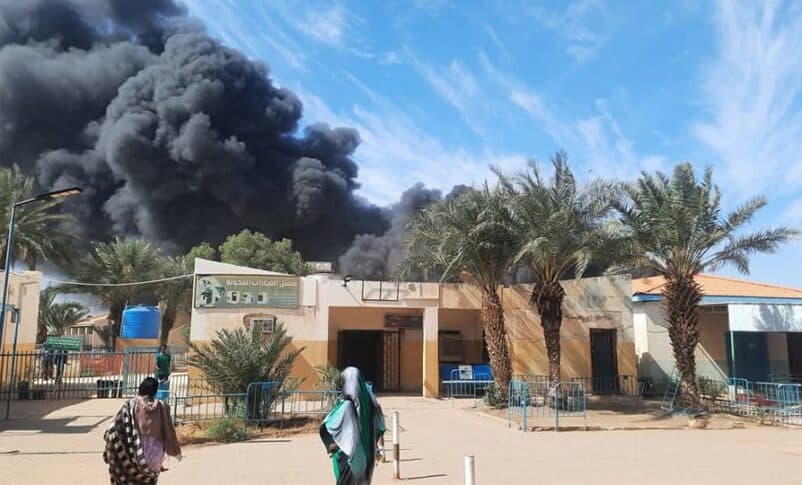 Thick smoke fills the sky in Mayo, Waad Hussein, following an airstrike by the Sudanese army on December 8, 2024