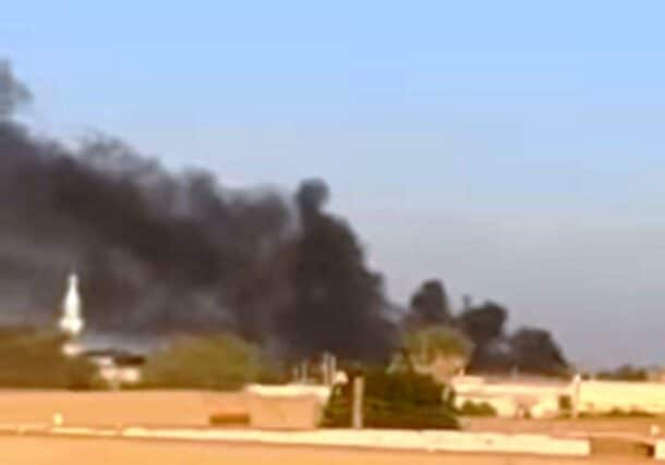Wad Rawah, eastern Al Jazirah engulfed in smoke after RSF attacks market and public facilities on January 1, 2025