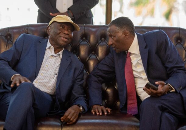 Abdelaziz Hilu with Abdelrahim Daglo in Nairobi on Feb 18, 2025