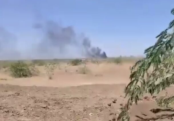 Smoke billows over Soba, southern Khartoum, following clashes between the army and the RSF on February 22, 2025.
