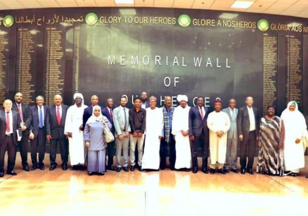 Sudanese politicians and AU staff members pose together at the end of the consultations meeting on Feb 21, 2025-1