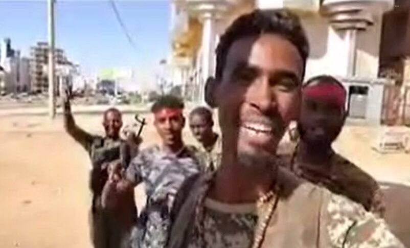 Sudnese soldiers at Al-Hurriya Street in central Khartoum on Feb 17, 2025-1