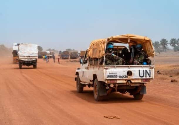 UNMISS patrol escorts a convoy of supplies heading to Abyei March 24, 2024 UNIMISS photo