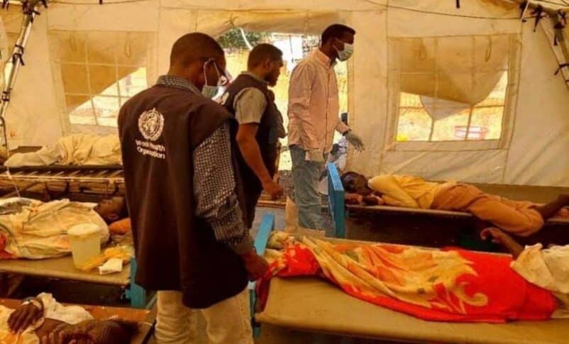 WHO, Sudan Ministry of Health, and aid groups are stepping up their response to the sudden upsurge of cholera cases in Kosti, White Nile on Feb 20, 2025- WHo photo