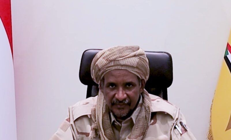 RSF commander Mohamed Handan Daglo speaks in a video statement on March 15, 2025