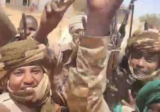 RSF fighters outside Al Khiwai municipality office on March 9, 2025