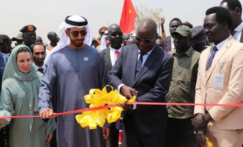 South Sudanese and UAE officials inaugurate a field hospital in Aweil on March 10, 2025 (WHO photo)