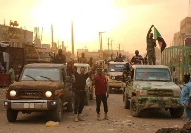 Sudanese troops in Khartoum on March 21, 2025