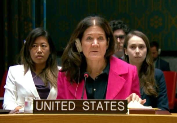 U.S. Ambassador Dorothy Shea participate at a UN Security Council meeting on Sept. 18, 2024 (State Dept photo)