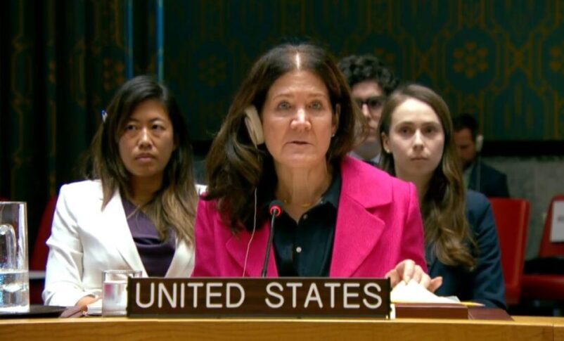 U.S. Ambassador Dorothy Shea participate at a UN Security Council meeting on Sept. 18, 2024 (State Dept photo)