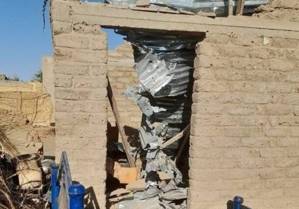 A house damaged by shelling attributed to the RSF in El Obeid. (Altaghyeer photo)