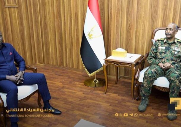 Al-Burhan meets Mali's intelligence chief Modibo Kone on April 9, 2025