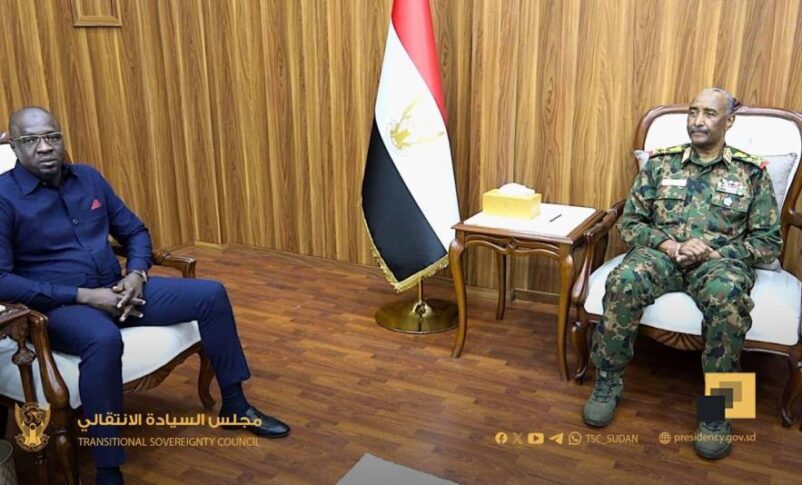 Al-Burhan meets Mali's intelligence chief Modibo Kone on April 9, 2025