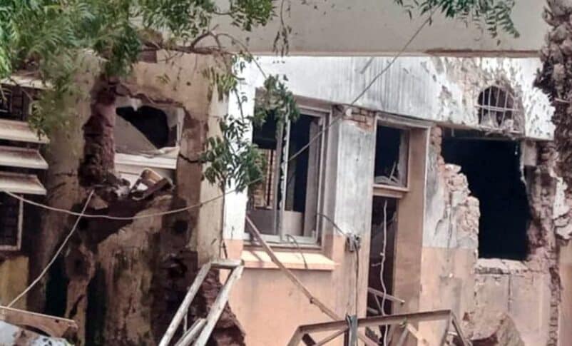 Al-Saudi Maternity Hospital in Al Fasher partially destroyed following artillery strikes in October 2024.