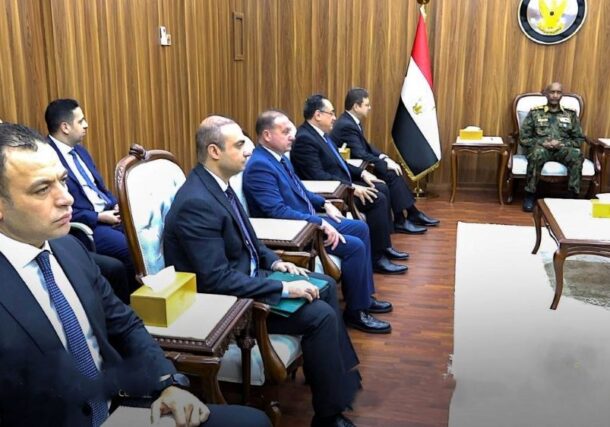 General al-Burhan meet sthe heda of the Egyptian security service on April 8, 2025 - Sovereign Council photo