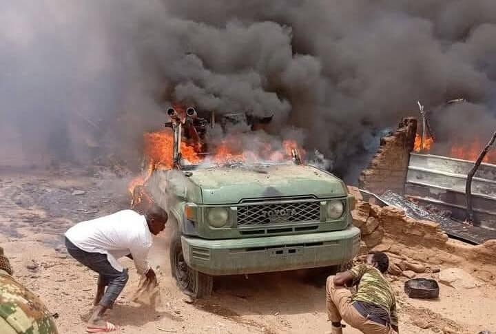 Intense fighting pictured at the Zamzam camp, Friday, April 11, 2025.-