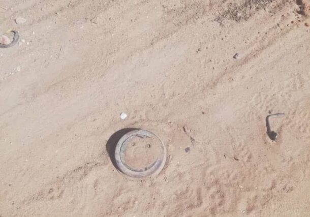 Landmine on a street in Omdurman's Almazad neighbourhood found on Feb 13, 2025