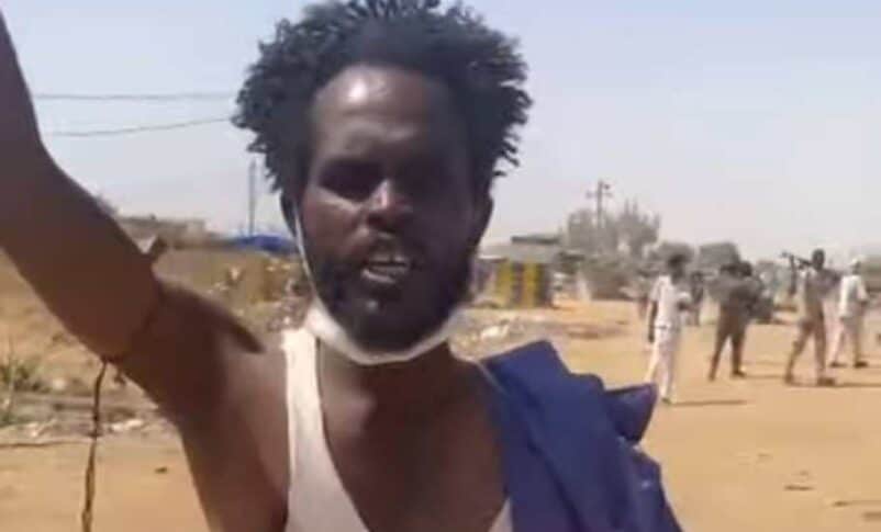 An image shows RSF members displaying bodies (unseen) in Al Saliha, identified by the fighters as 'Sudanese army collaborators'.on April 27, 2025