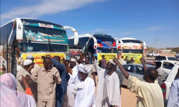 Sudanese at the Abu Simbel border crossing in southern Egypt on April 6, 2024