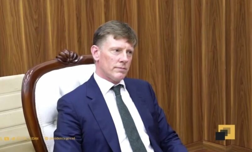 UK envoy Richard Crowder in Port Sudan meeting with al-Burhan (unseen) on April 9, 2025