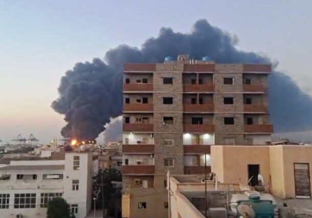 Sudan's temporary capital Port Sudan sees third drone attack targeting airport, oil depots on May 6, 202)