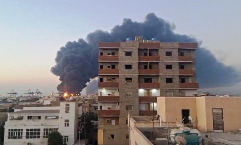 Sudan's temporary capital Port Sudan sees third drone attack targeting airport, oil depots on May 6, 202)