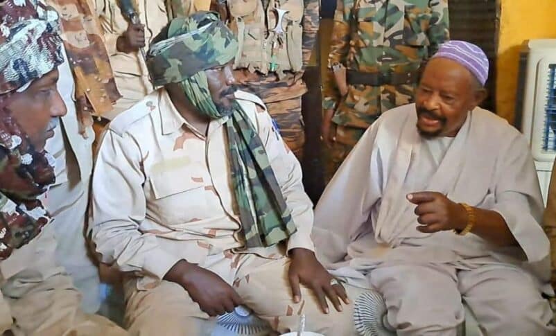 Hamar tribal leader receives RSF officers at his home in El Nuhud on May 3, 2025