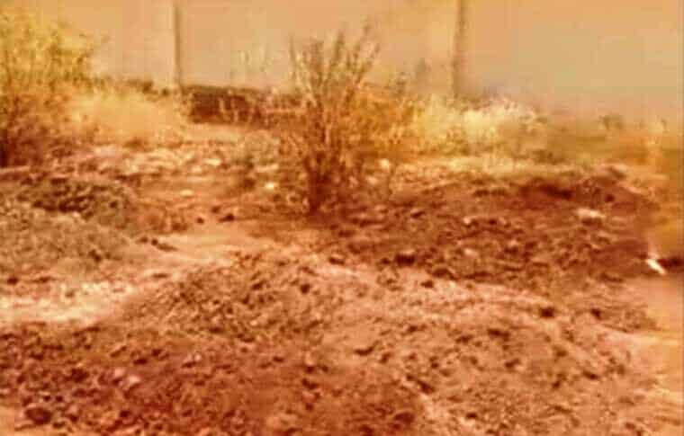 Screenshot from a video released by the Sudanese army on May 22, 2025, showing the mass grave in Al-Salha