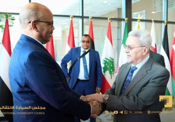 Sovereign Council memeber Ibrahim Jaber arrives in Bagdad to participate in the Arab summit on May 6, 2025