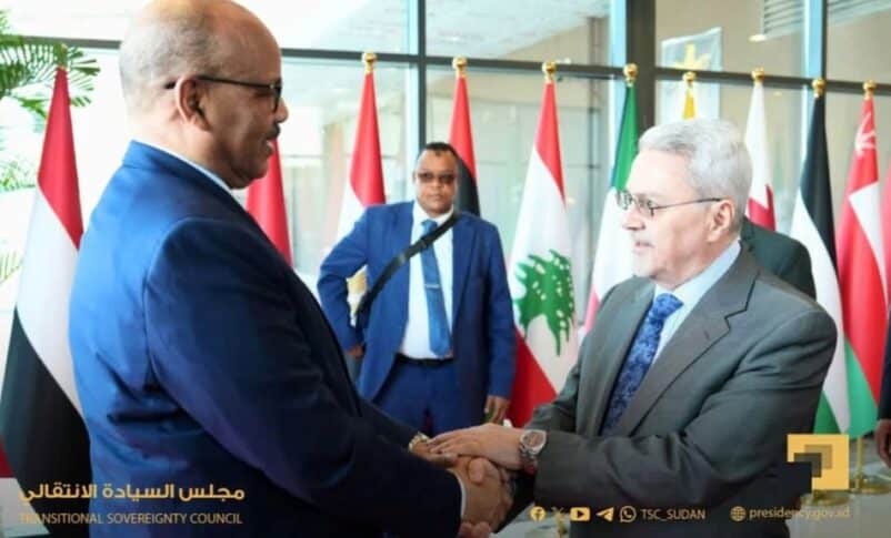 Sovereign Council memeber Ibrahim Jaber arrives in Bagdad to participate in the Arab summit on May 6, 2025
