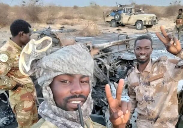 Sudan joint forces celerate their victory over RFS outside Al-Khuwayyi in West Kordofan on May 11, 2025