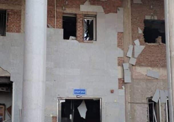 The El Obeid International Hospital is seen destroyed following a drone attack on May 30, 2025