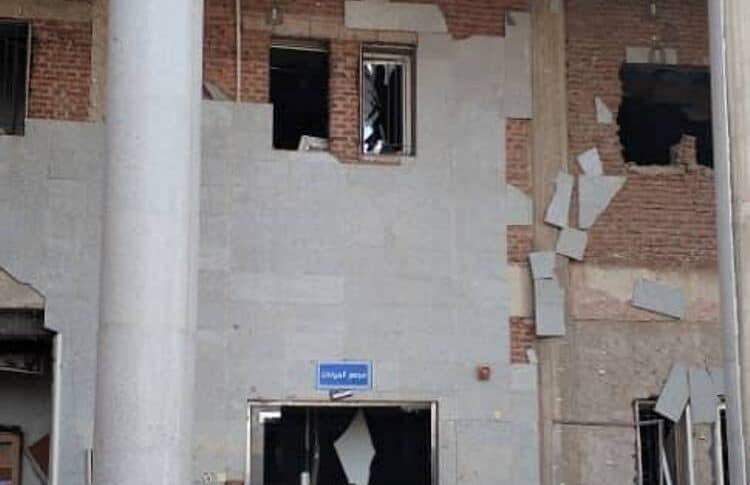 The El Obeid International Hospital is seen destroyed following a drone attack on May 30, 2025