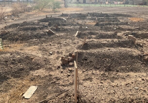 A makeshift grave site in a football field in Khartoum Bahri, Sudan, June 23, 2025. Sudan Tribune photo