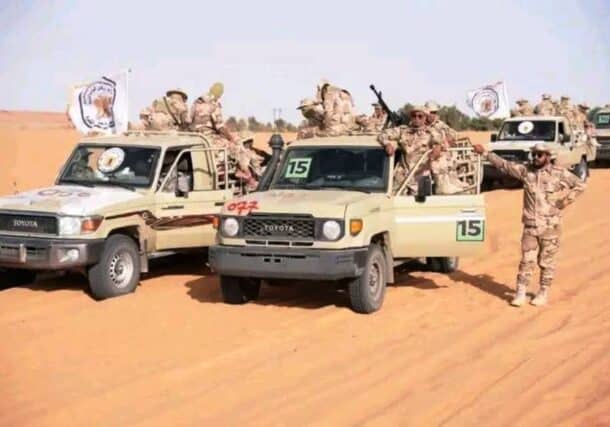 This image shows Libyan forces loyal to Khalifa Haftar, which Sudan's army accused of participating in a joint RSF attack on a Sudanese border camp on June 10, 2025
