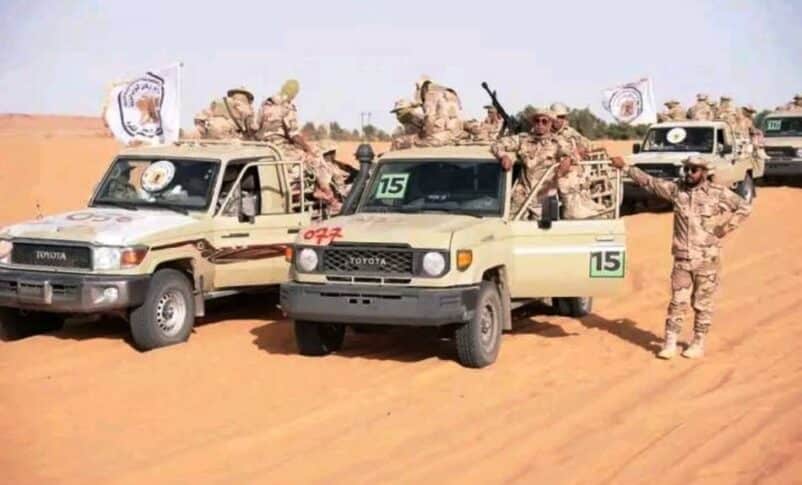 This image shows Libyan forces loyal to Khalifa Haftar, which Sudan's army accused of participating in a joint RSF attack on a Sudanese border camp on June 10, 2025
