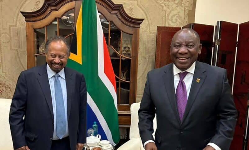 South Africa president Cyril Ramaphosa meet former PM Abdalla Hamdok and his delegation on June 20, 2025