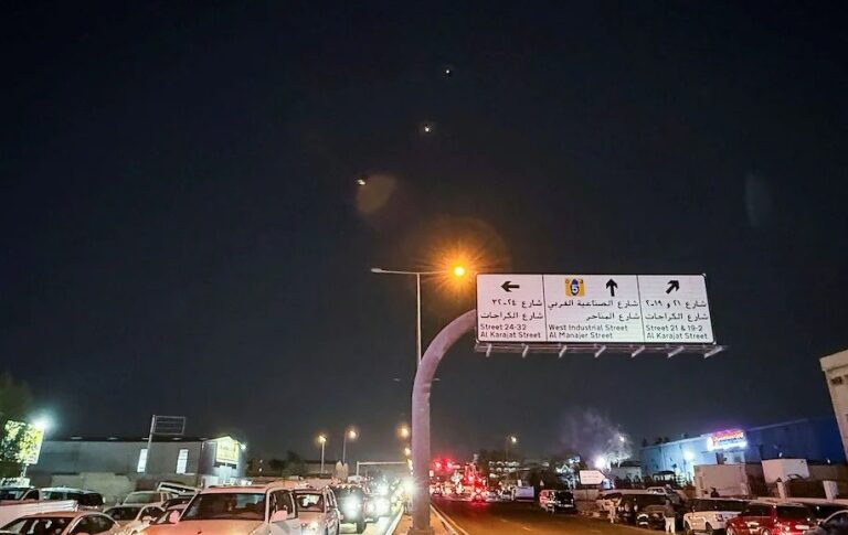 Traces are seen in the sky after Iran's armed forces say they targeted The Al-Udeid base in a missile attack, in Qatar, June 23, 2025. Reuters photo