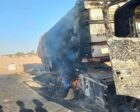 WFP truck burning in Al-Koma on June 3, 2025