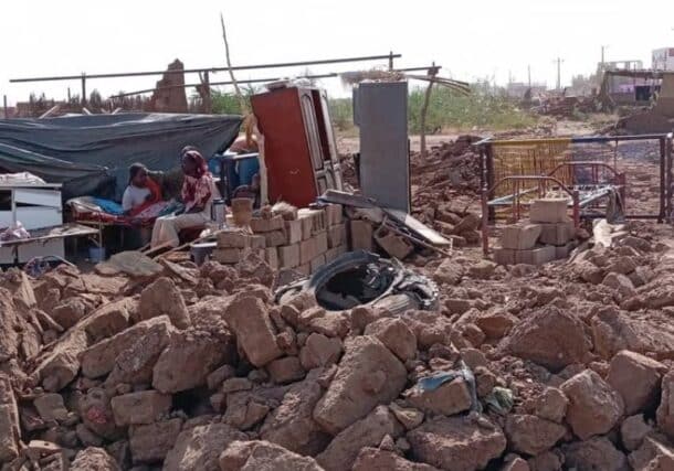 The ruins of the Pentecostal church in Haj Yousif, Khartoum. Demolished July 8, 2025.