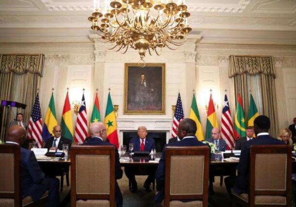 President Donald Trump hosts a lunch for African leaders in the State Dining Room at the White House in Washington, July 9, 2025. Reuters photo