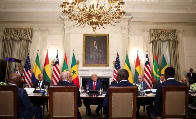 President Donald Trump hosts a lunch for African leaders in the State Dining Room at the White House in Washington, July 9, 2025. Reuters photo