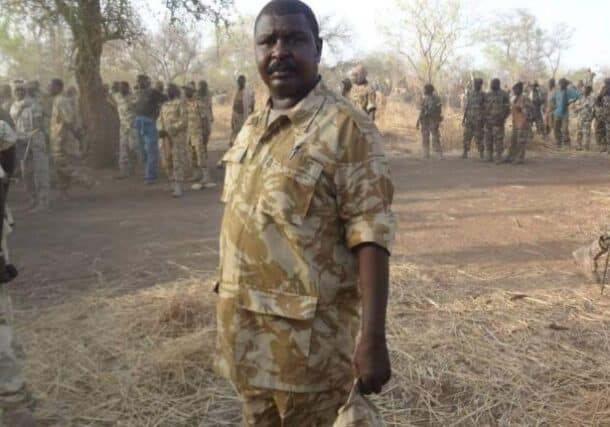 Salah al-Din Rasas SLM-TC leader with his troops in Jebel Marra, file photo