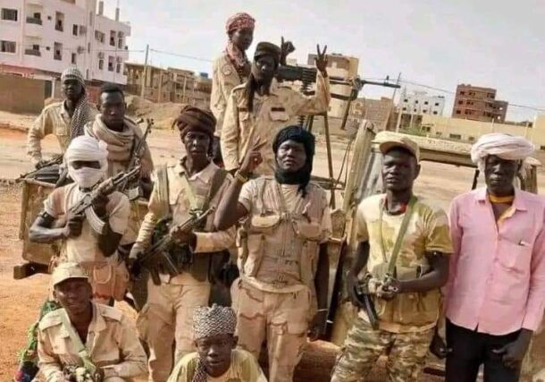 South Sudanese combatants fighting alongside the RFS at the Sport City in southern Khartoum, file photo