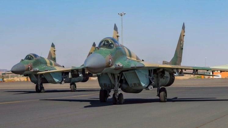 Sudanese army MiG-29SEs Merowe airbase (file photo)
