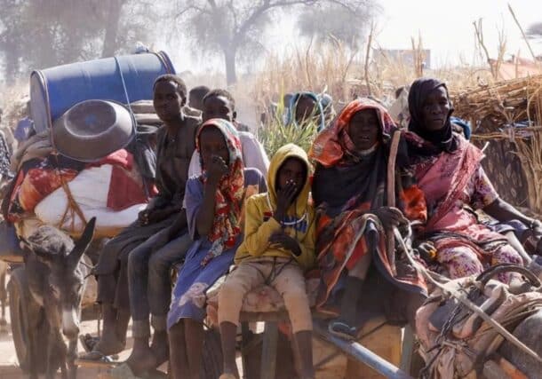 Displaced people fleeing RSF attack son Zamzam camp heading to Tawila area, Reuters photo-1