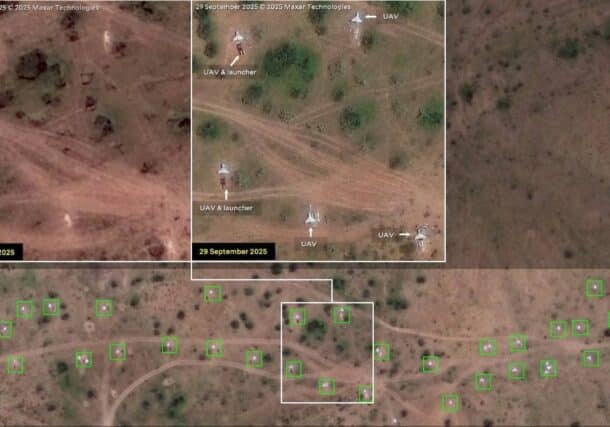 43 Drones alongside 36 launchers obsevred at Nyala airport on Sept 29, 2025