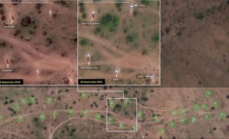43 Drones alongside 36 launchers obsevred at Nyala airport on Sept 29, 2025