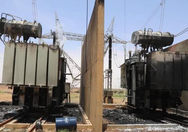 Al-Markhiyat power station after the RSF drone attack on Sept 9, 2025