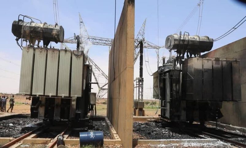 Al-Markhiyat power station after the RSF drone attack on Sept 9, 2025